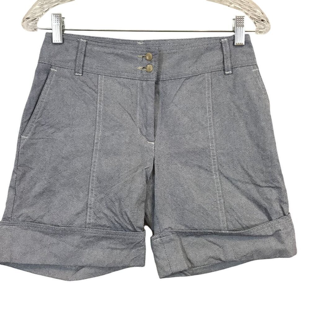 Marina Yachting Cotton Tailored Shorts Size 40 Italy Gray Folded Hem Nautical